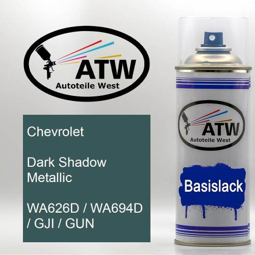 Chevrolet, Dark Shadow Metallic, WA626D / WA694D / GJI / GUN: 400ml Sprühdose, von ATW Autoteile West.
